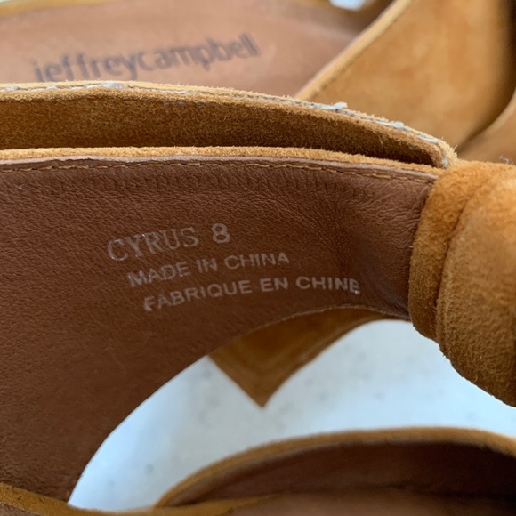 Jeffrey Campbell Cyrus Bow Mules, Mustard Yellow Suede size 8 - Picture 9 of 9